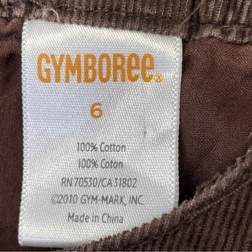 Gymboree Dress Girls 6 Brown Floral Retro Corduroy Leggings Red